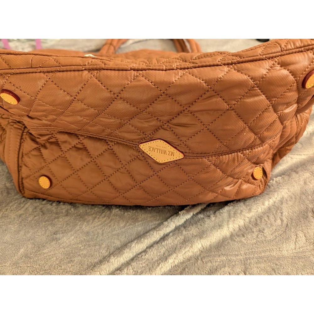 MZ Wallace Quilted Tote in Cognac Brown Nylon - Picture 5 of 16